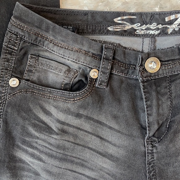 Seven7 Rocker Bootcut Rhinestone Jeans - Picture 3 of 10